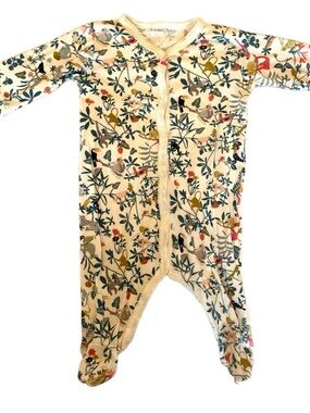 3 = $15 - Cream Floral Baby One-Piece Sleep-suit